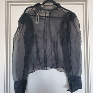 Dana Foley NYC sheer blouse xs